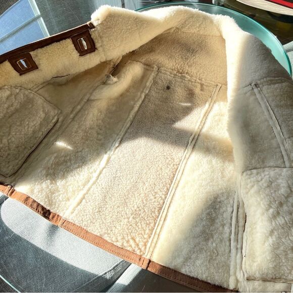 NWOT Genuine Mexican Handmade Suede Sherpa Shearling Coat - Picture 9 of 16